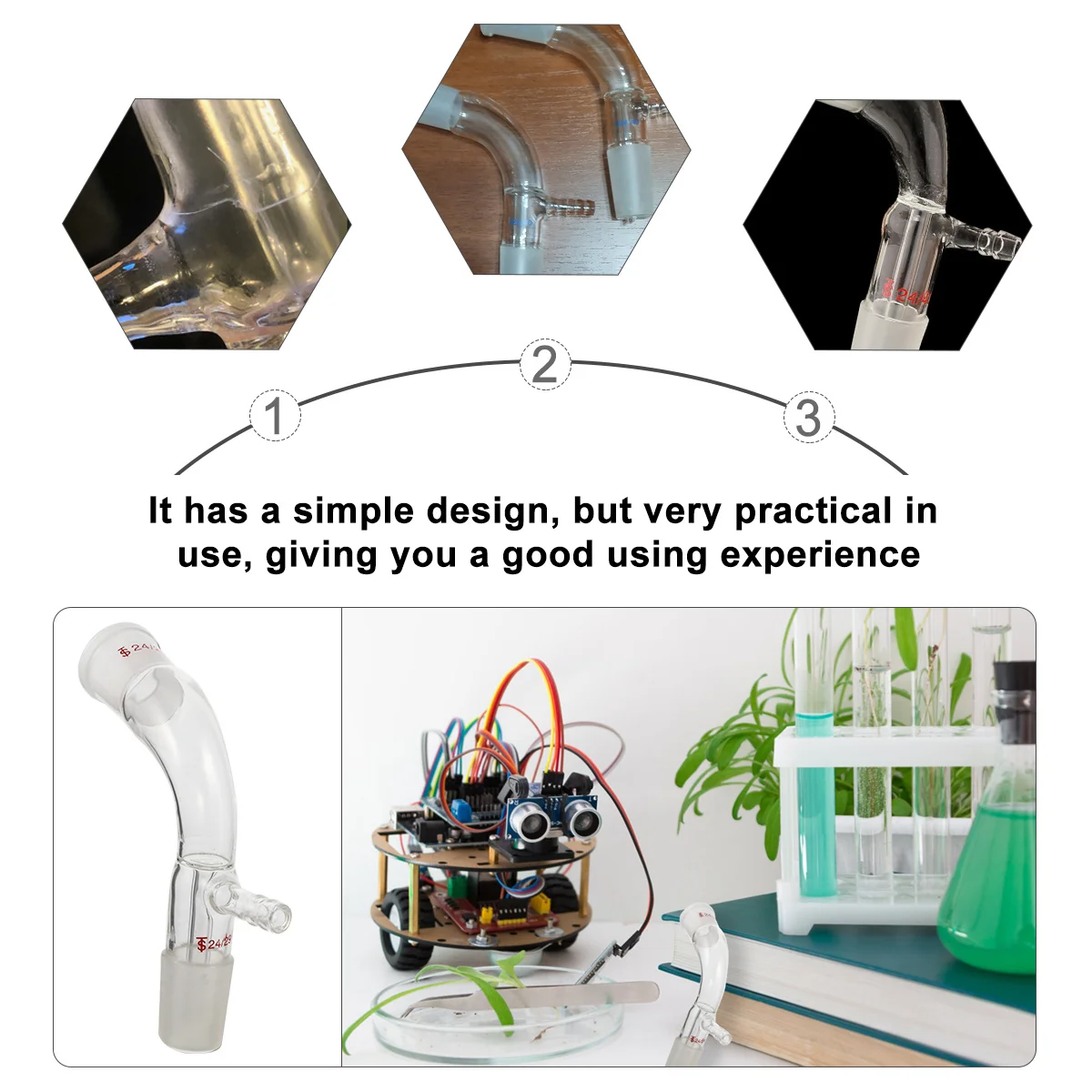 

Laboratory Transparent Glass Distillation Tube Connecting Pipe Chemistry Class Supplies Experimental Teaching Instrument