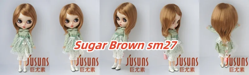 JD762 Natural curls Mid long doll wigs that can be tilted and self trimmed with bangs Full sizes Doll Accessories