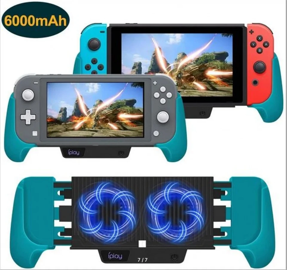 جديد مناسب لمقبض شحن التبريد المضيف نينتندو سويتش لايت NS مقبض حزمة بطارية خارجي 5600 قابل للتمدد مع حامل