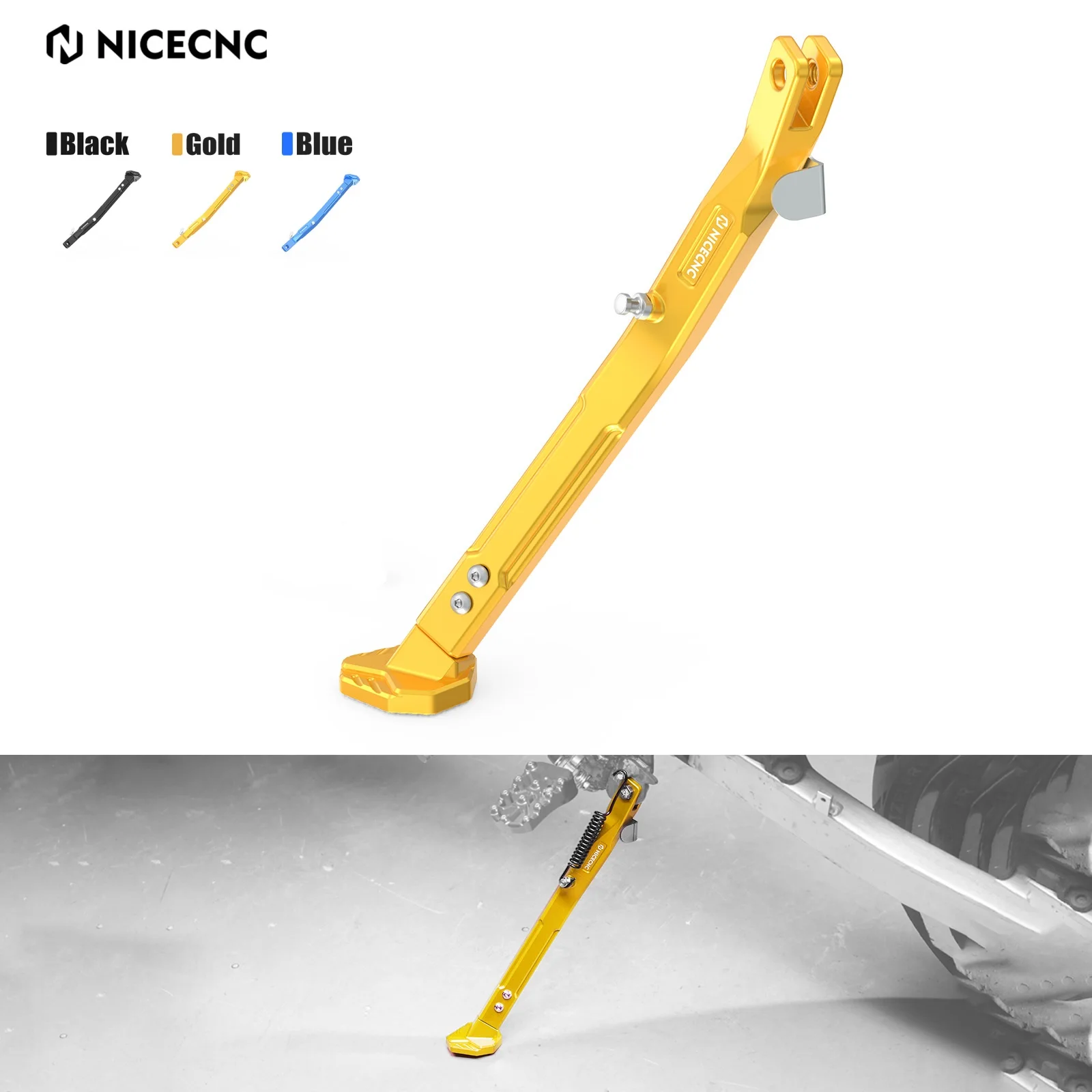 NICECNC Motorcycle 3-Level Adjustable Kickstand For Suzuki DRZ400 DRZ400E DRZ400S DRZ400SM DR-Z400 DR-Z 400 E S SM 2000-2024