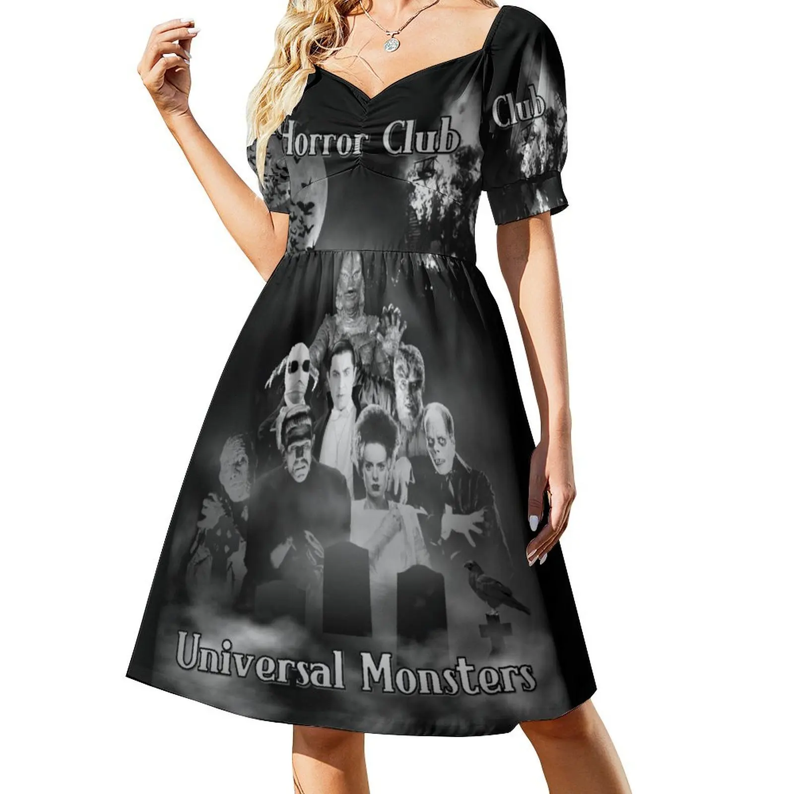 

Horror Club - Universal Monsters. Short-Sleeved Dress birthday dress for women luxury evening dresses 2025