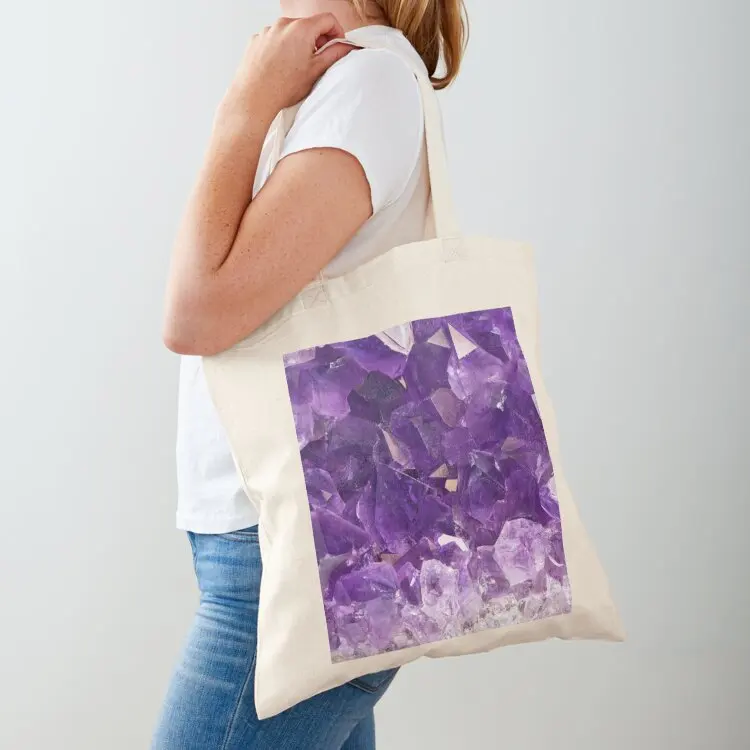 Purple Amethyst Crystal Tote Bag eco bag folding eco pack Gift bags Women bags