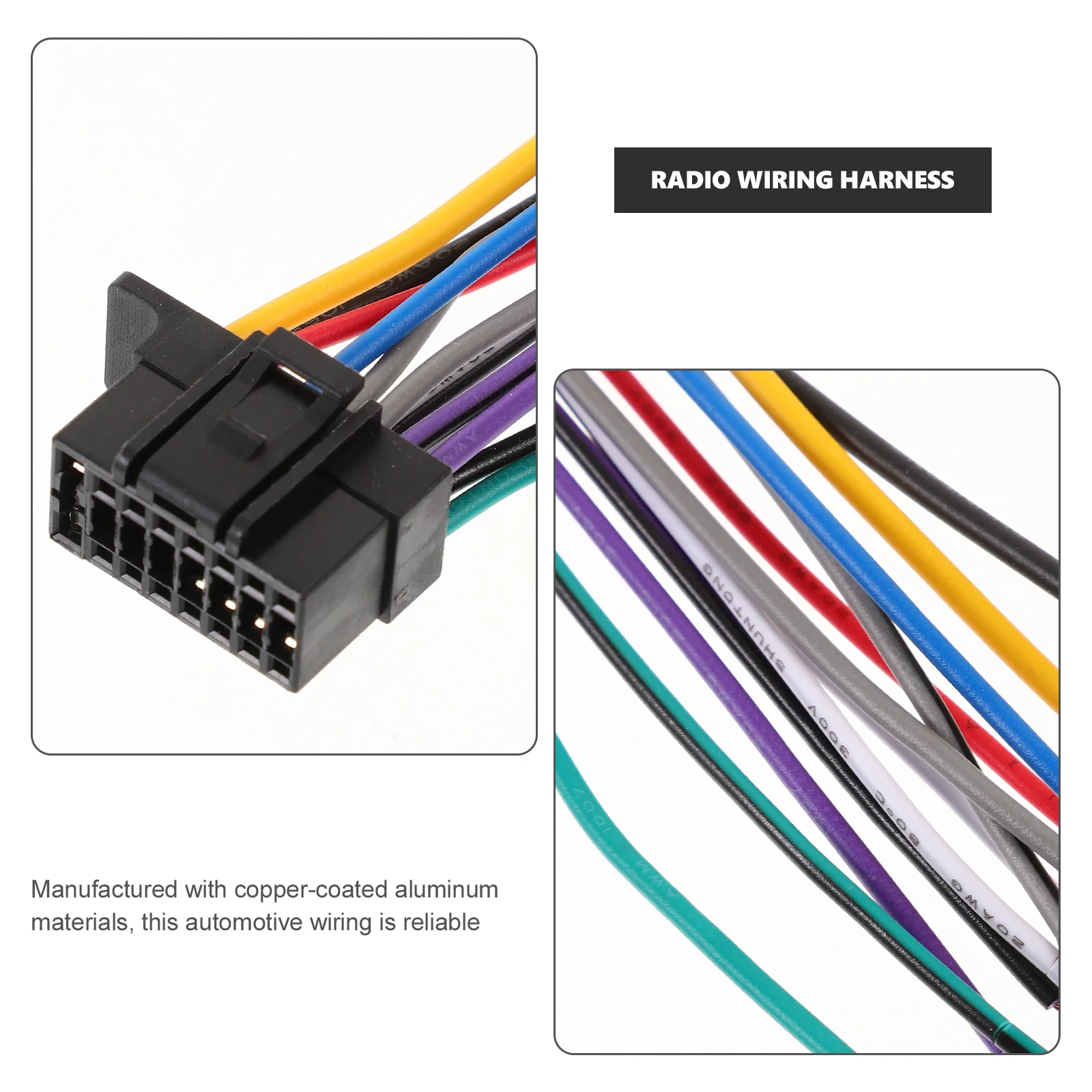 2Pcs Car Radio Wiring Harness Stereo Wiring Adapter Radio Wire Harness for Car Audio Installation Automotive Wire Speaker