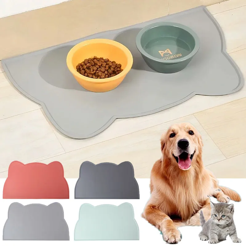 

1PC Silicone Cat Mat Waterproof Anti-slip Dirty Easy To Clean Pet Bowl Mats Waterproof and Leak-proof Anti-slip Pad Pet Product