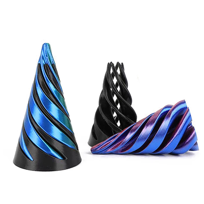 New 3D Printed Spiral Cone Toy Impossible Pyramid Passthrough Sculpture Pass Through Pyramid Fidget Mini Vortex Thread Illusion