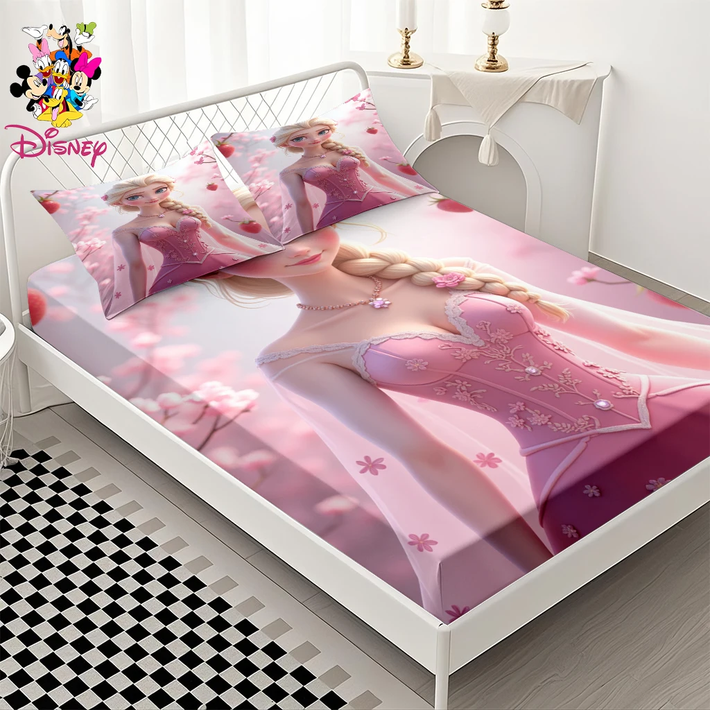 2/3 قطعة أميرات ديزني إلسا المجهزة ورقة مجموعة حريري لينة الجلد ودية النسيج رومانسية البتلة والفراولة نمط