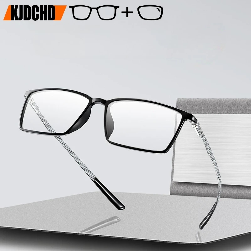 

Очки KJDCHD TR90 в спортивном стиле, квадратные, с диоптриями, модные, для коррекции близорукости, ручной работы, с дужками из углеродного волокна, оптические очки для мужчин