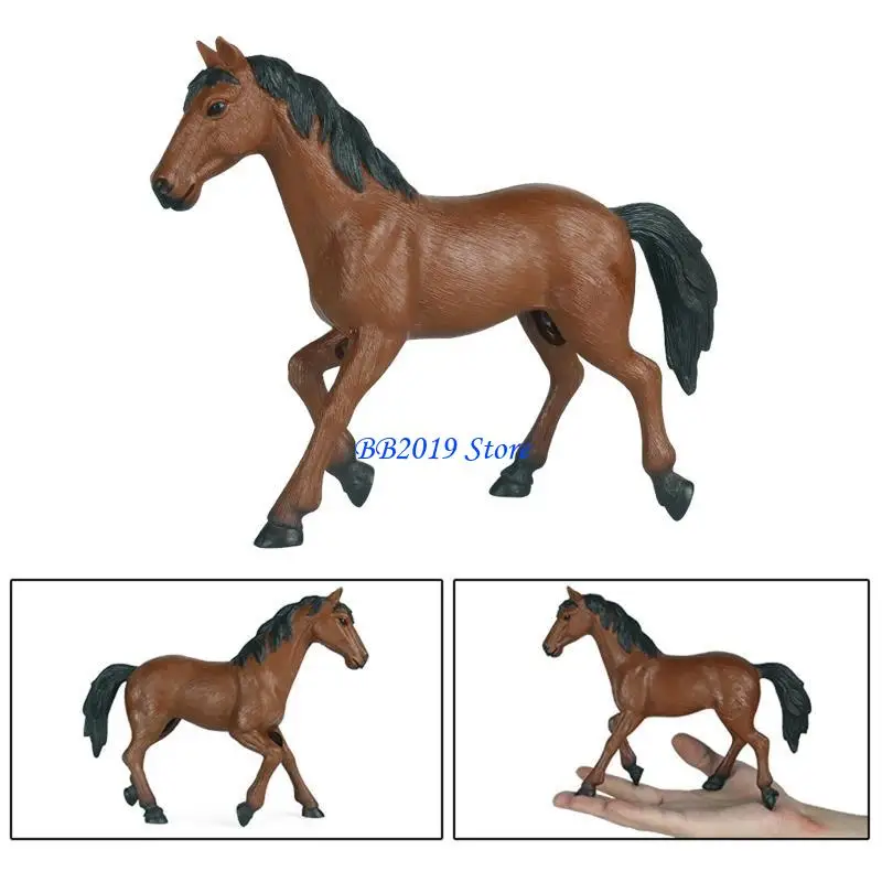 Q0KB Kids Realistic Horse Animal Model Boutique Collectable Cake Toppers House Decor