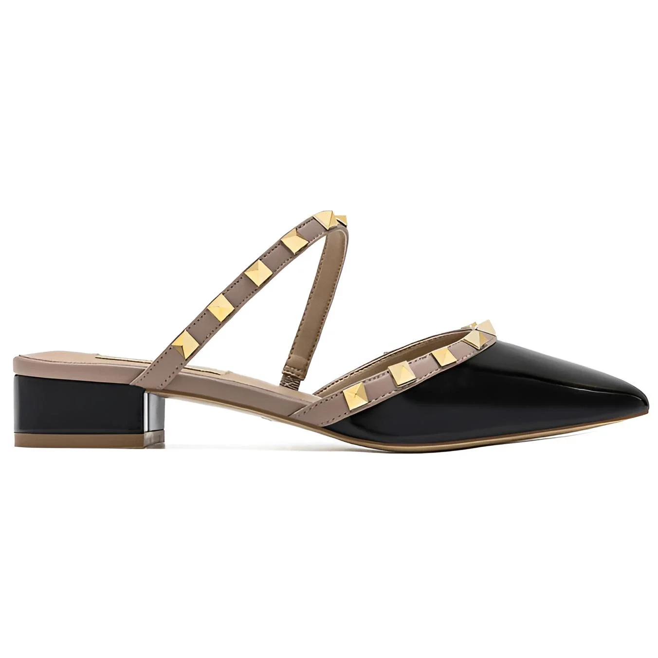【Measure Your Feet Length Before Order】Rivets Luxury Designer Women Elegant Slide Sandals Block High Heels Party Shoes 71-CHC-33