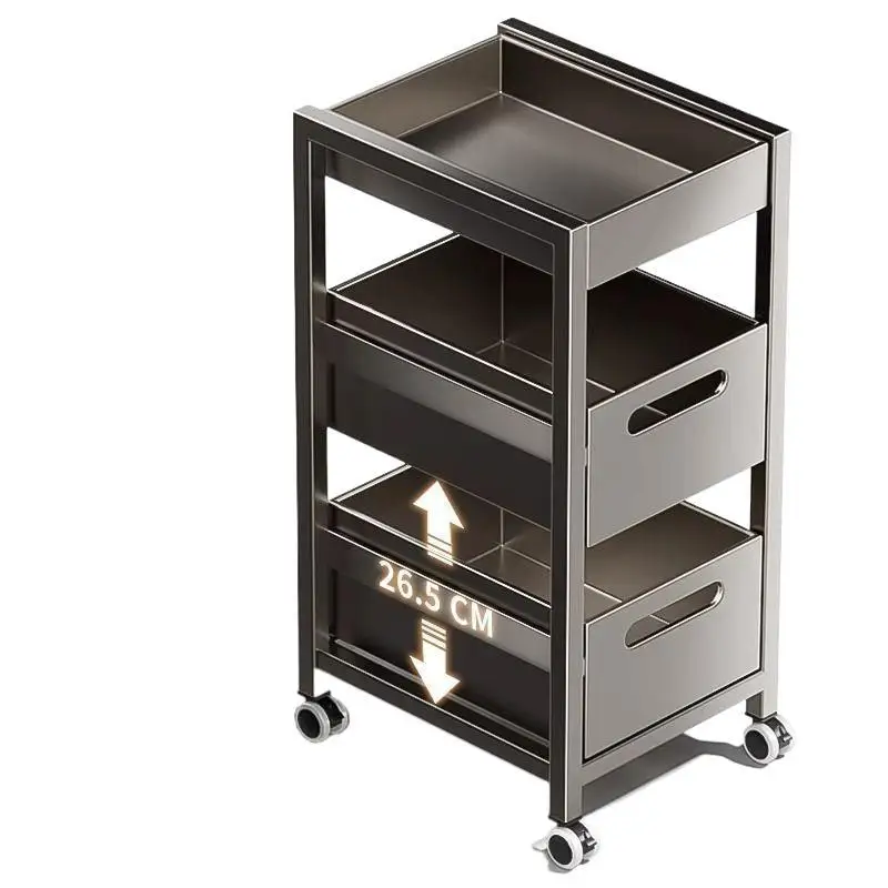 

Kitchen Rack Crevice Trolley Floor Drawer Type Removable Multi-layer Storage Shelf for Fruit and Vegetable Baskets