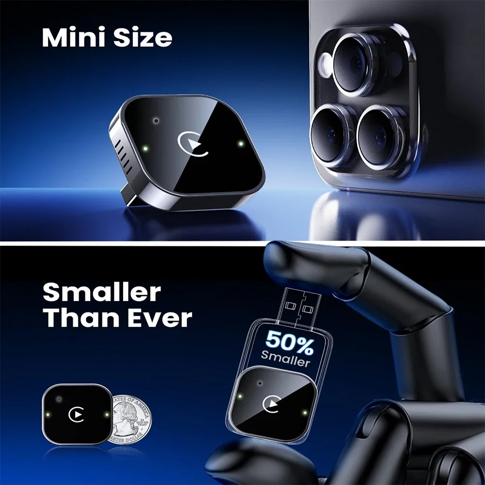 

2 in 1 Wireless CarPlay Adapter 2025 Pro Convert Wired To Wireless CarPlay Dongle for IPhone Android Auto for BMW Toyota Honda