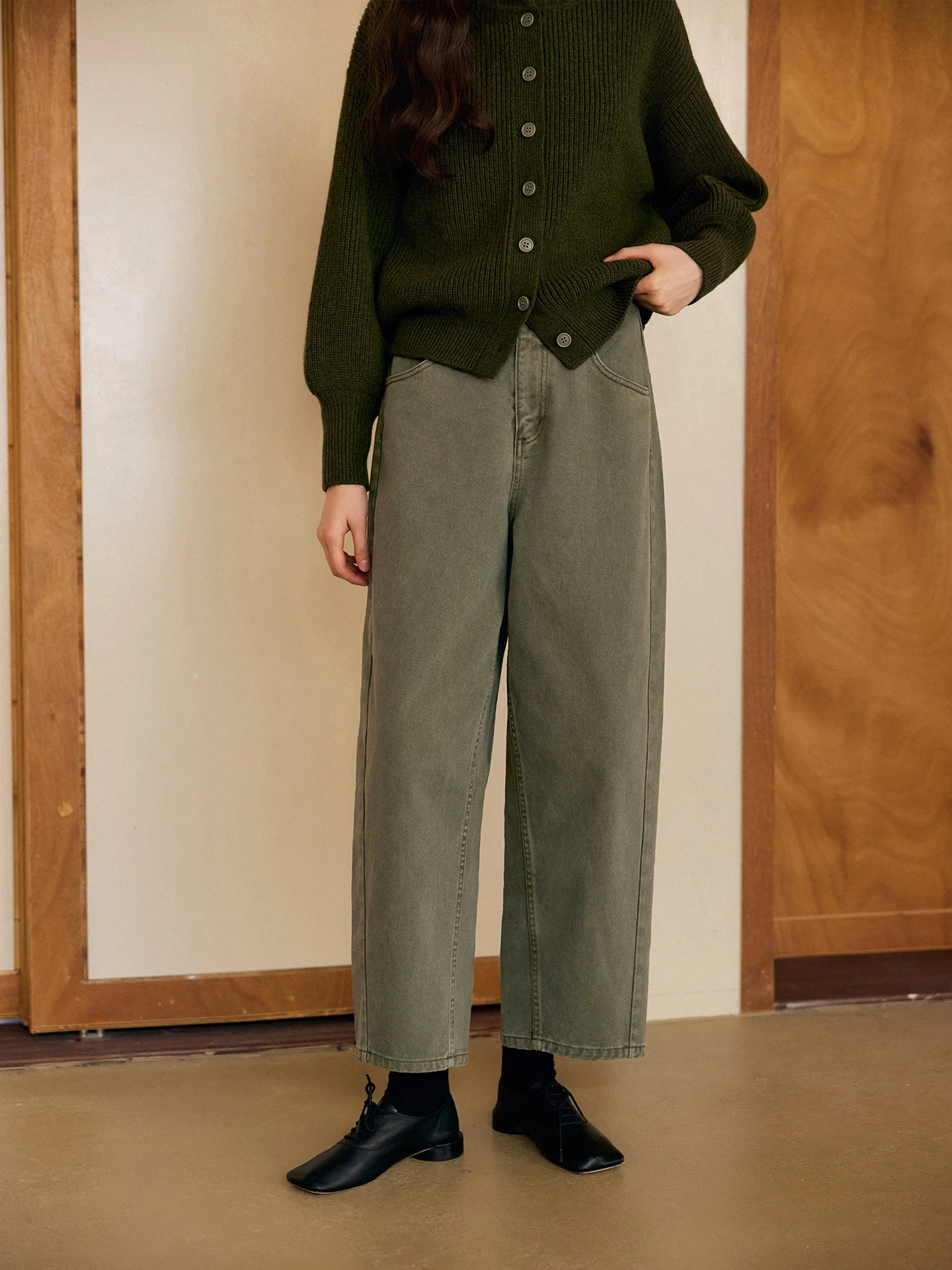 

Джинсы Waed 00 из хлопка, свободного кроя, утягивающие, длиной 9/10, с пуговицами на талии, повседневные, женские, свободного кроя