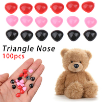 100Pcs Doll Plastic Triangle Nose Bear Buttons Safety Parts DIY Tool Doll Noses Craft Dolls Accessories Toys Black Red Pink