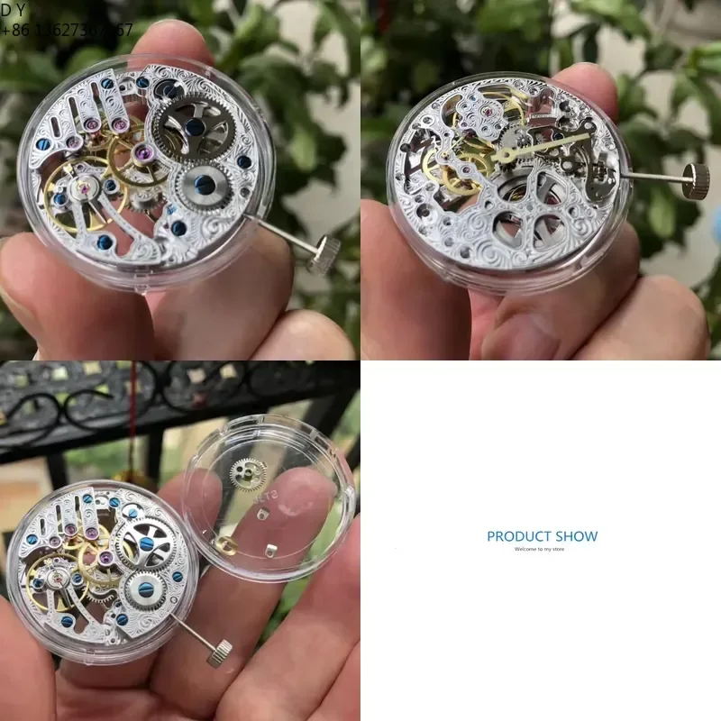 For ETA 6497 ST3600SK Skeleton Manual Winding Watch Movement 21600 BPH Hollow Mechanical Replacement Part for Repair New