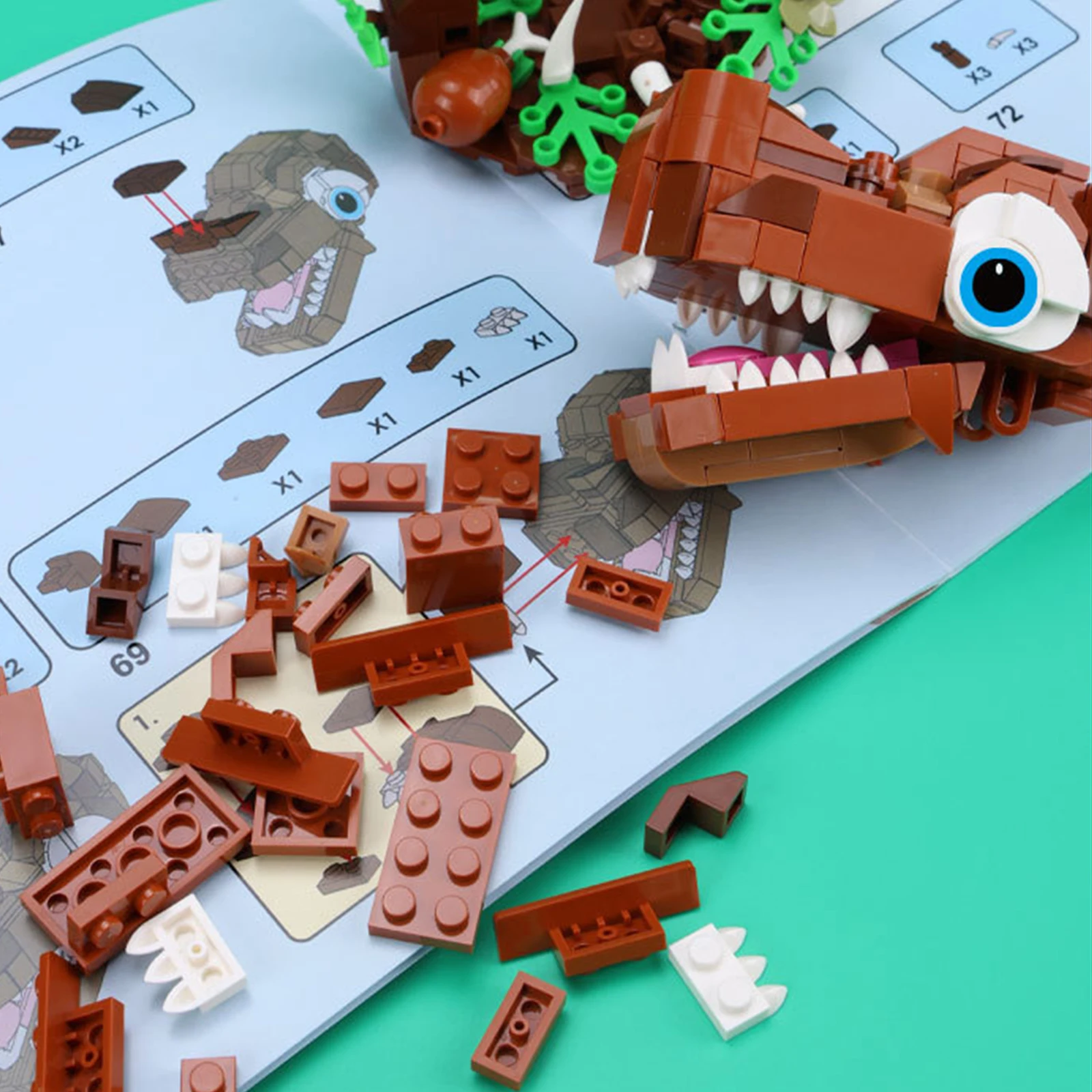 MOC T-Rex Modell Bausteine Kit Prähistorischer Planet Dinosaurier Jurassic World Kompatibles Set STEM Pädagogisches Ziegel Spielzeug Geschenk