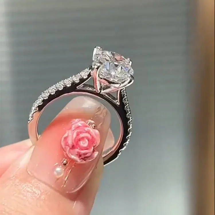 IGI Lab Growing Diamond Ring Luxury  Round D Color 1 2 3Ct Au585 14K White Gold Ring wedding ring Factory sell ﻿