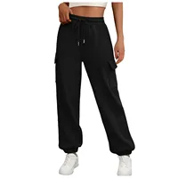 Women's Sweatpants Fleece Lined Baggy Athletic Jogger Trousers With Pockets 2025 Fall Casual Trendy Cargo Pants Fall Outfits - Image 2
