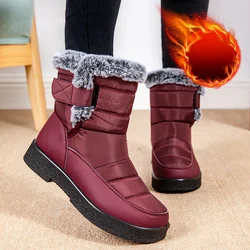 Stivali da neve impermeabili taglie forti per donna inverno 2024 comode scarpe in cotone caldo donna antiscivolo spessa peluche alla caviglia Botas Mujer