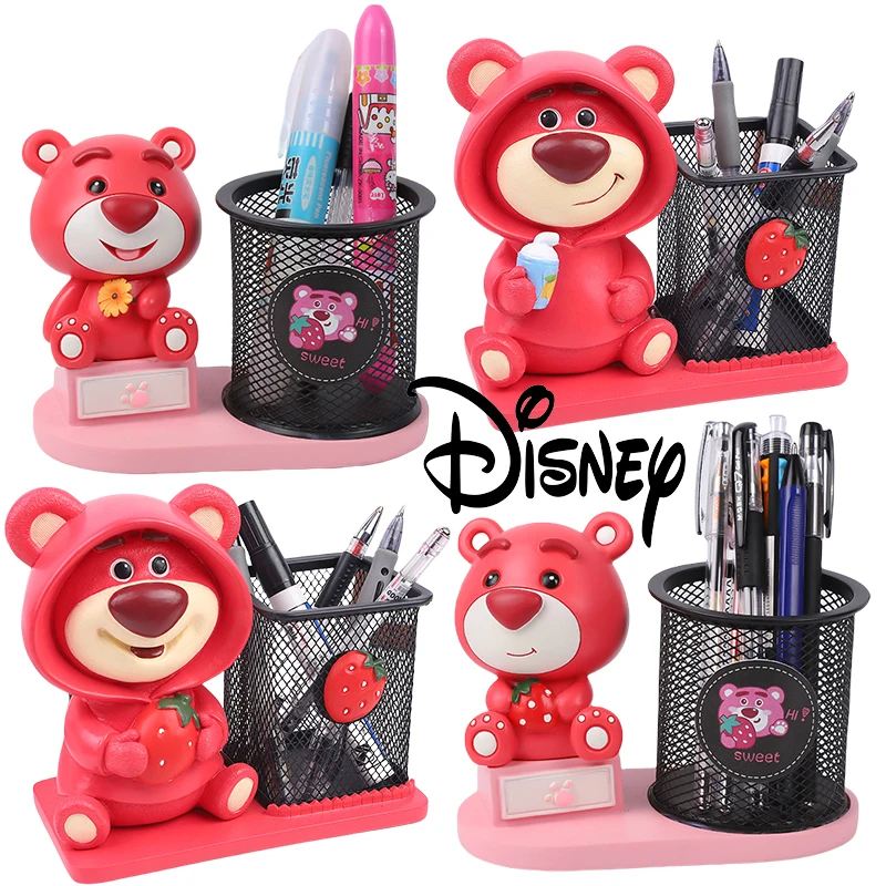 

Disney Lotso, органайзер для ручек, украшения, мультяшный ящик для хранения канцелярских принадлежностей, настольный аниме органайзер для кистей для макияжа, настольный держатель