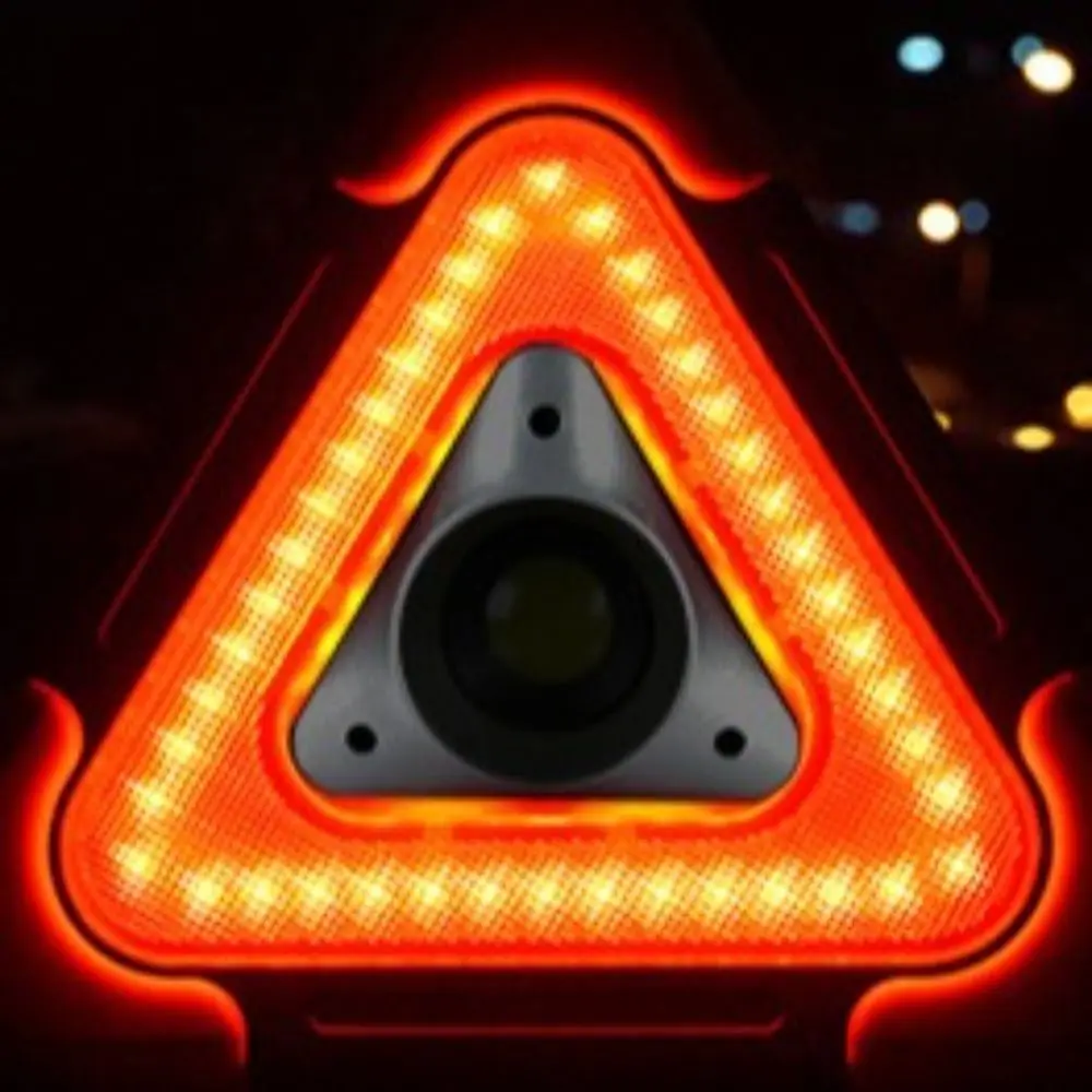 Portable 2-IN-1 Warning Light Roadside Safety Triangle Warning Sign Solar Breakdown LED Work Light Camping