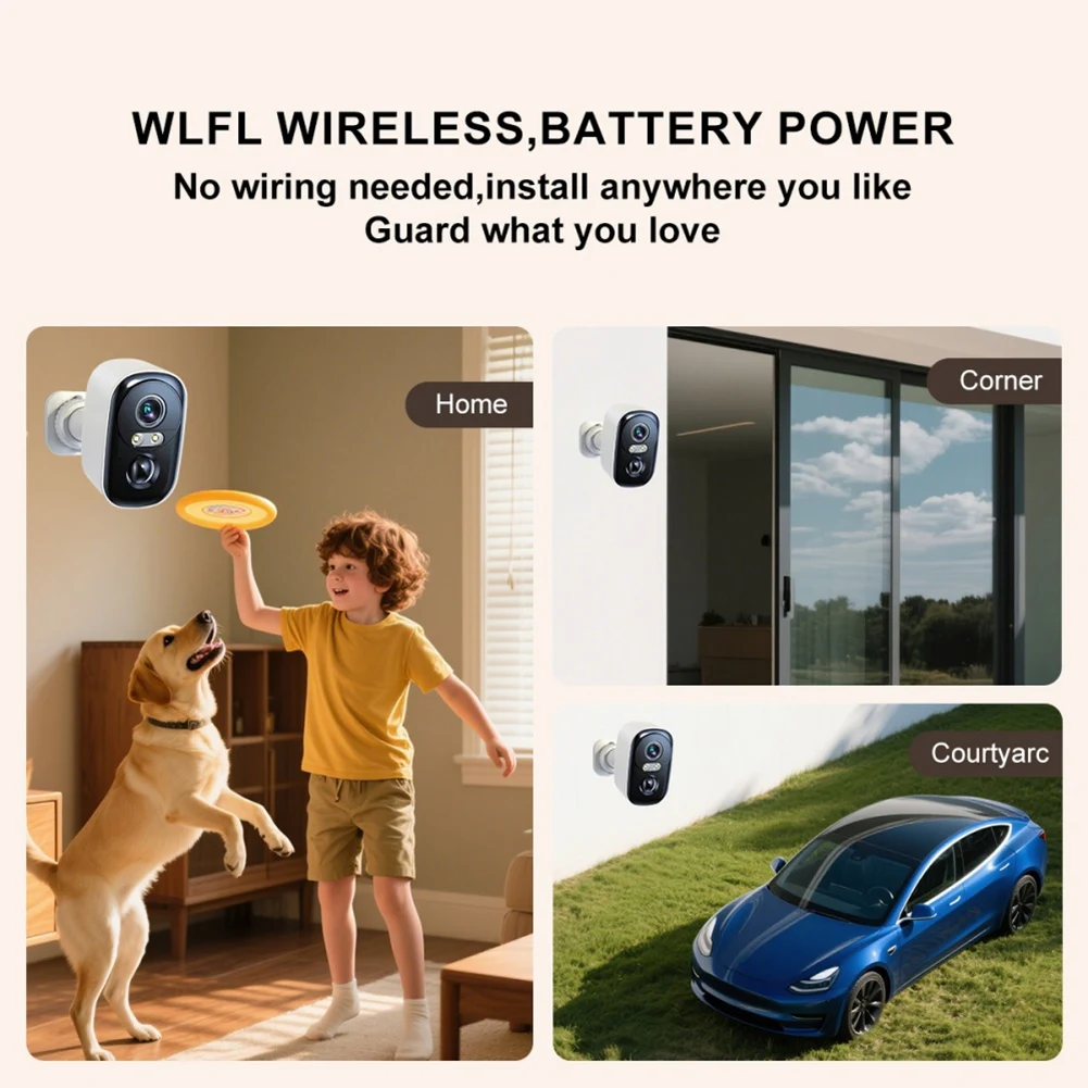 

L77A 3MP Free Battery Camera Smart Life Security Surveillance Camera Humanoid Motion Detection Long Time Standby Monitor