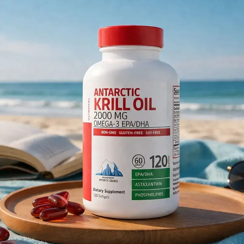

Антарктическое масло криля 2000 мг с Омега-3, EPA, DHA, астаксантином и фосфолипидами, натуральный антиоксидант, пищевая добавка, 120 мягких капсул