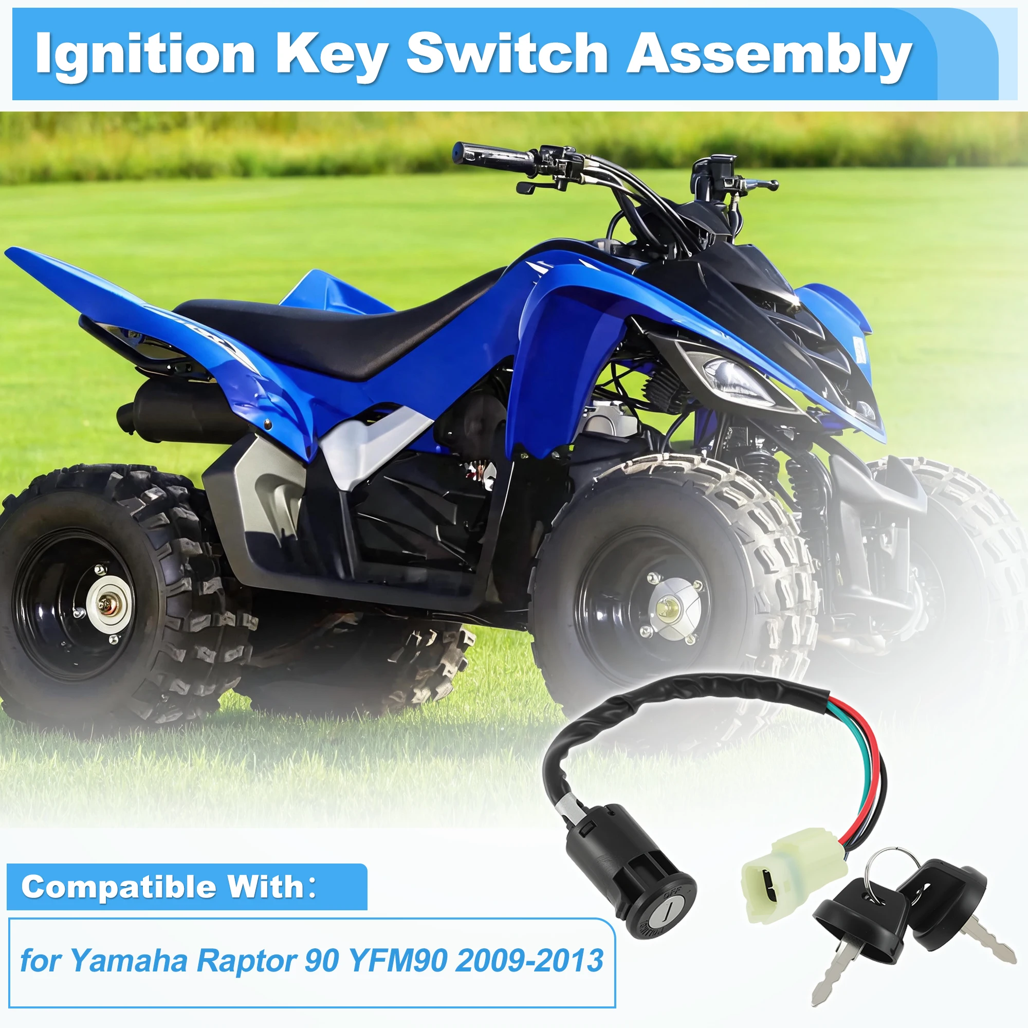 Motoforti Ignition Key Switch for Yamaha YFM90 Raptor 90 YFM90 2009-2013