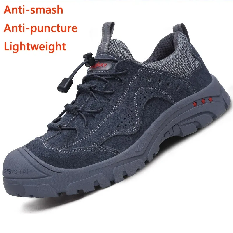 Anti-scald Safety Shoes Male Anti-smash Anti-puncture Plastic Head Wear-resistant Sneakers All-season Insulation 6kv Breathable