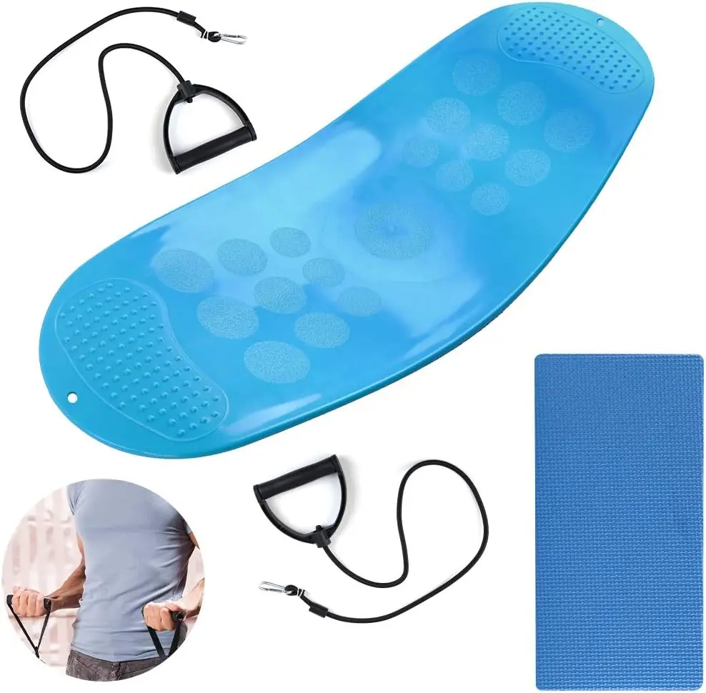 Balance Board Yoga Board Fitness Twist Band Blue Resistance Band for Stability Training Twist Exercise Abs Arm Leg Balance