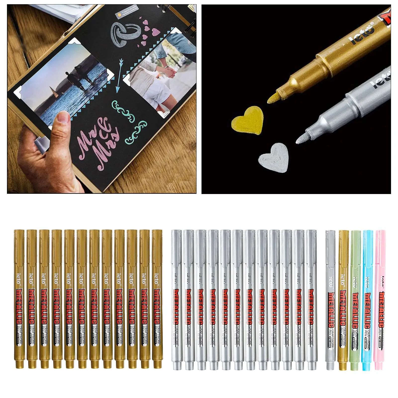

5/10 Metallic Permanent Markers Fabric Metal Ceramics Glass