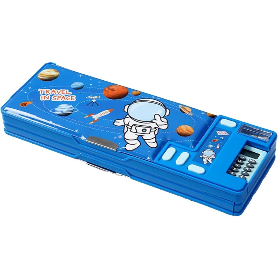 Multifunction Pencil Case with Calculator Pencil Sharpener and Curriculum Storage Features Multiple Cute Patterns for Elementar