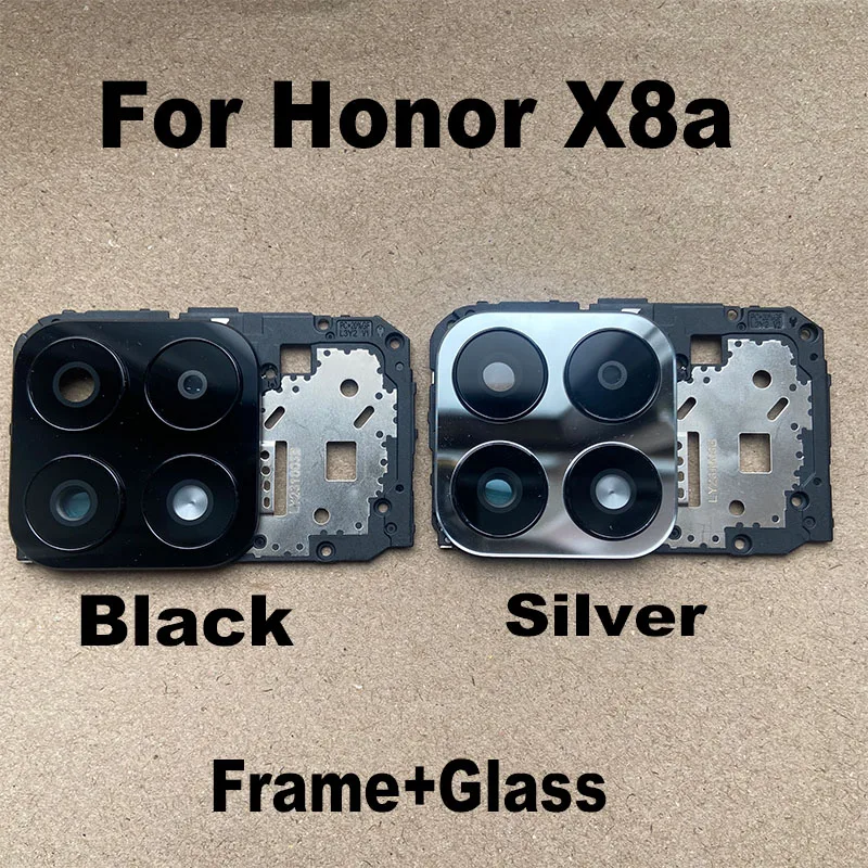 For Huawei Honor X8A Back Camera Glass Rear Lens Cover With Frame Cover Holder Replacement