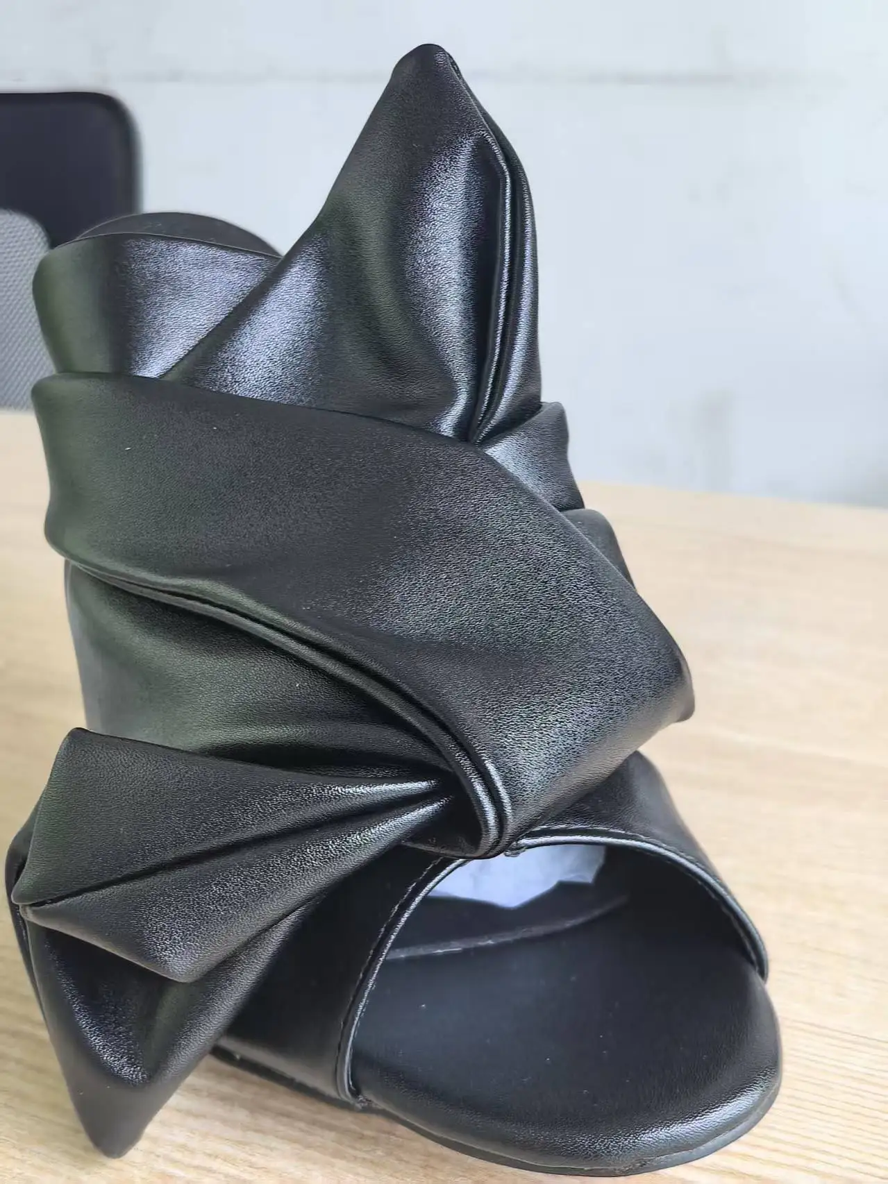 Summer Pure Color Satin Bow Knot Open Toe Slippers Brand 10cm High Heels Sexy Women Sandals Rose Red Green Girl Shoes Size 34-44
