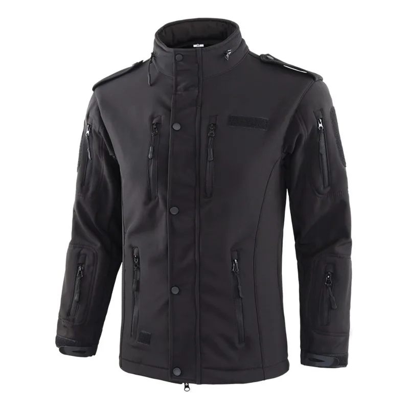 

New Tactical Stand Collar Softshell Jacket Men's Outdoor Sports Jacket Warm and Abrasion Resistant Rock Climbing Cycling Top