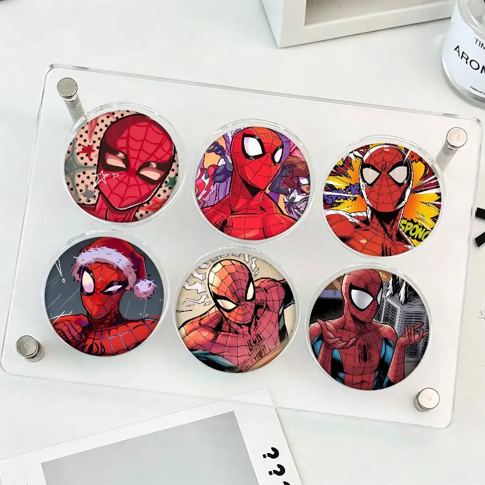 Cartoon Cool S-Spider Man Round Badge Creative Brooch Clothing Backpack Accessories Lapel Pin