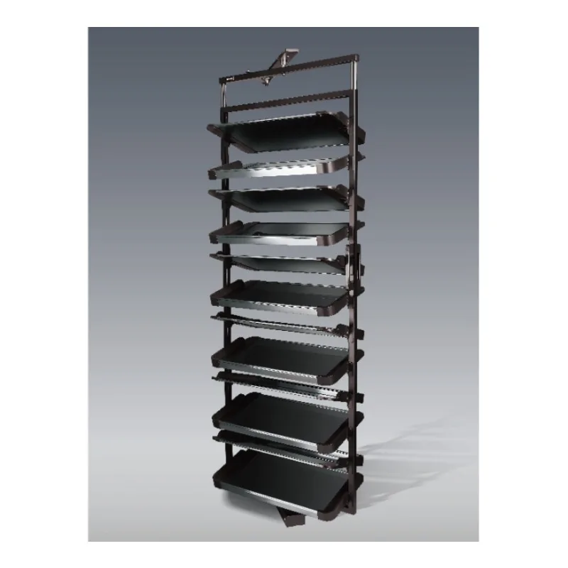 

Kitchen cabinet hardware glass aluminum alloy storage big monster linkage high cabinet basket