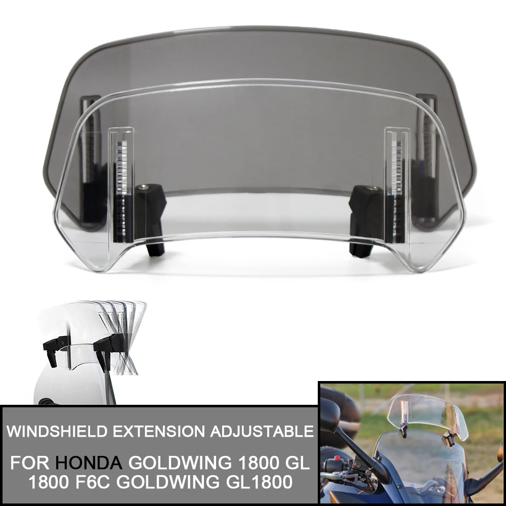 Motorcycle Windshield Extension Adjustable Spoiler Deflector For HONDA GoldWing 1800 GL1800 F6C Goldwing GL1800 GoldWing F6B