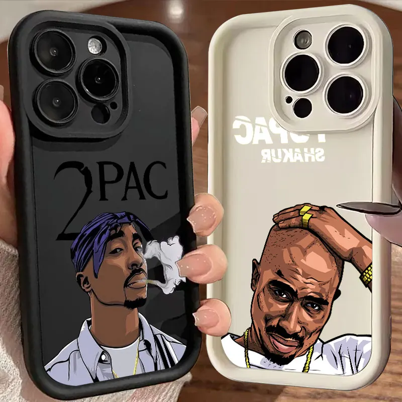 2PAC Rapper Tupac Phone Case for iPhone 16 Cases iPhone 15 14 13 12 Mini 11 Pro Max 16 Plus XS 15Pro Shockproof Back Cover 2-PAC