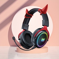 ONIKUMA X10 Gaming Headset with Detachable Demon Horn and HD Microphone Dynamic RBG Comfortable Gaming headphone for PC Gamers