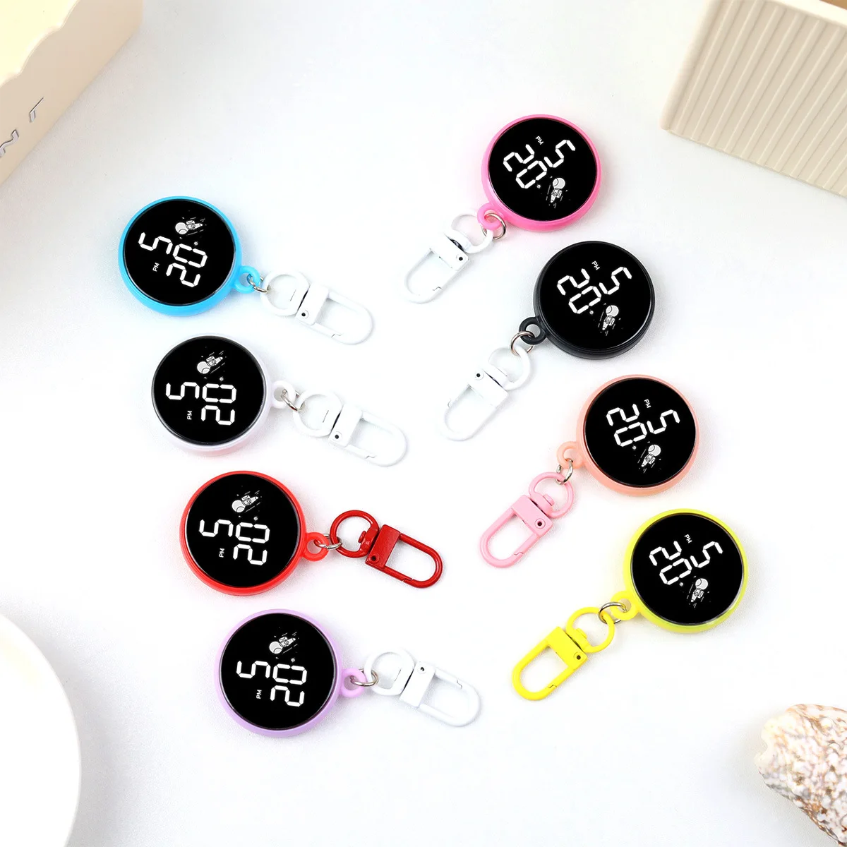 Keychain Digital Watch Personalized Astronaut Style LED Electronic Watch Luminous Digital Display Cartoon Pendant for Student