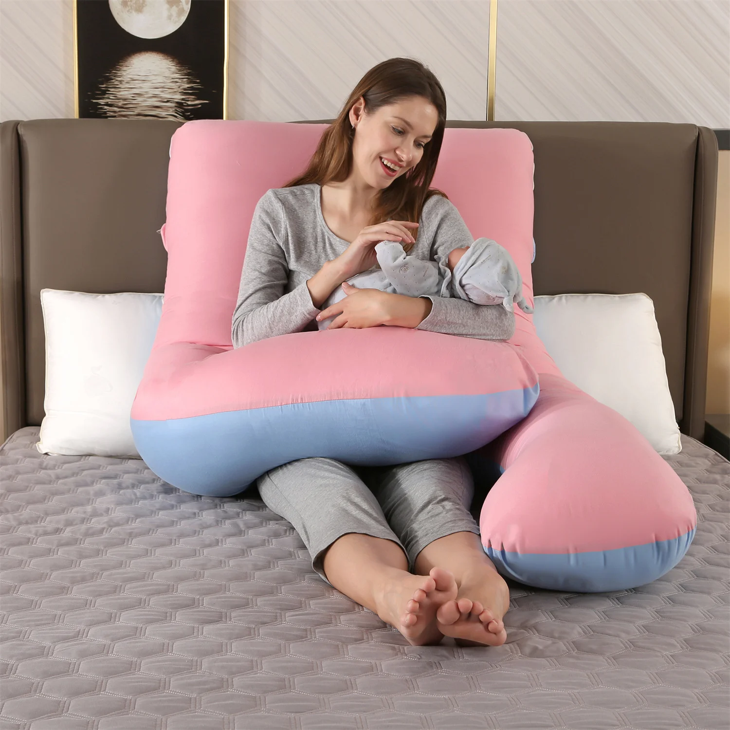 70x130CM New Full Body Nursing Pregnancy Pillow U-Shaped Maternity For Sleeping With Removable Cotton Cover