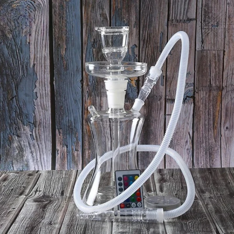 

Arabic Hookah Set Detachable Stem Fruit Glass Hookah with Ice & Fruit Chamber Premium Smoking Kit for Lounge & Home