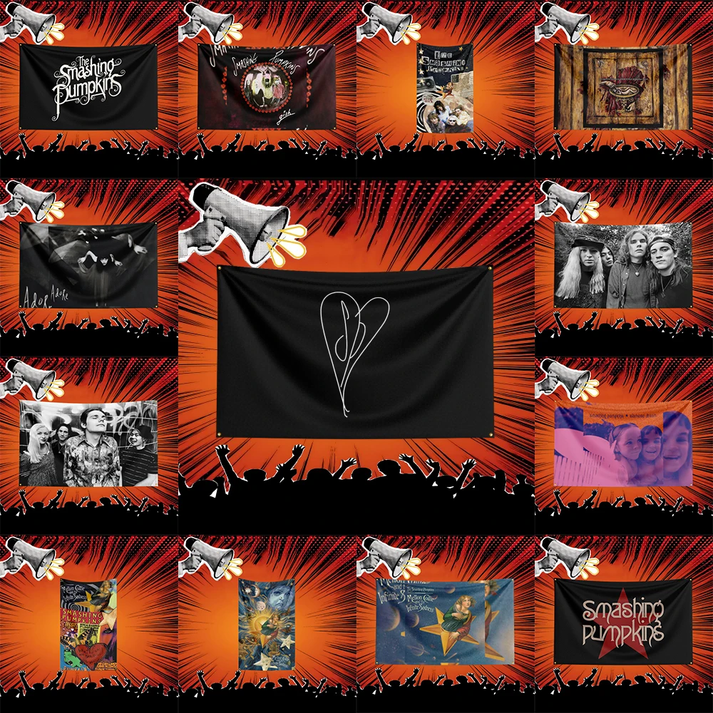 The Smashing Pumpkins Inspired Rock Music Flag 3x5 FT Polyester Banner For Bedroom Wall Decor Music Fans Gift