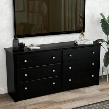 59" Wood Dresser Cabinet with 6 Drawers — Modern Storage Chest 1