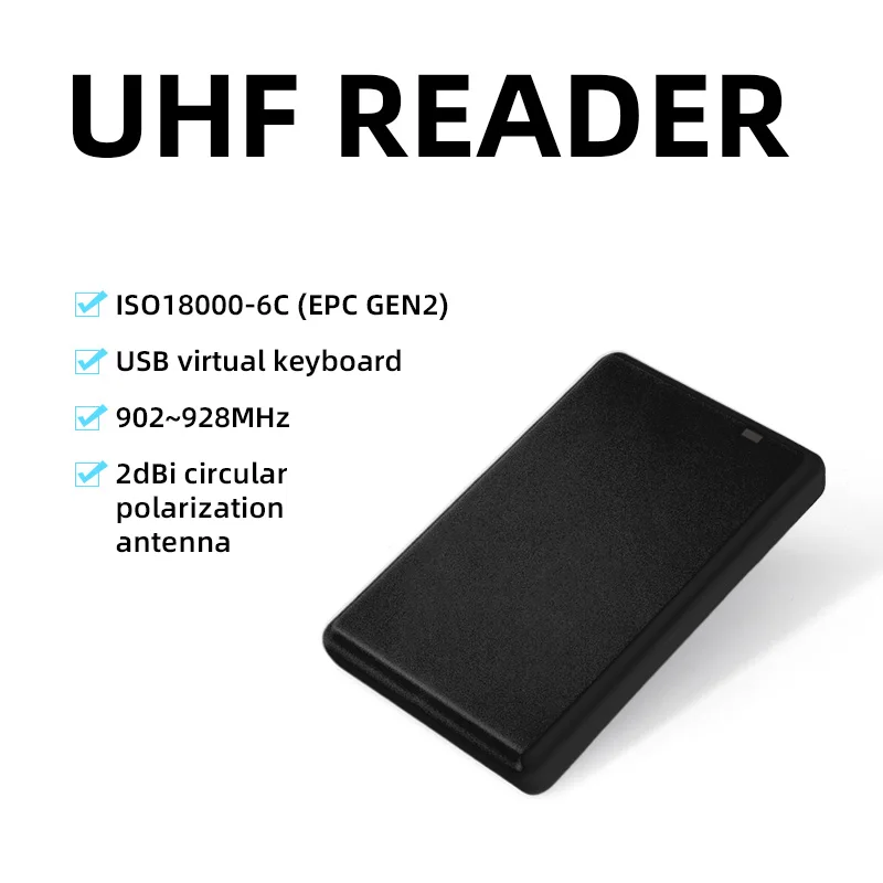 R17-D UHF READER usb desktop keyboard emulation plug and play rfid uhf reader ISO18000-6C (EPC GEN2) card tag for access control