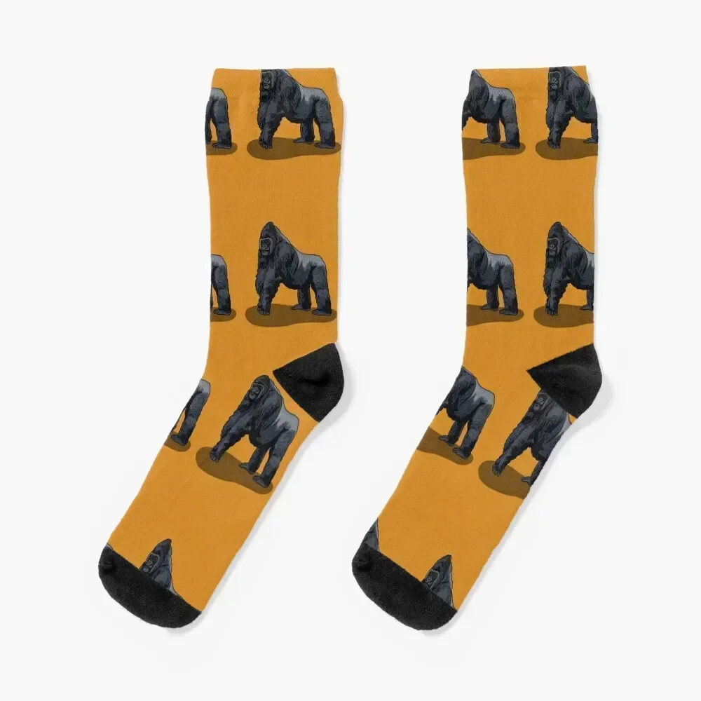 

Silverback Gorilla (Gorilla gorilla) Socks with print fashionable winter thermal Luxury Woman Socks Men's