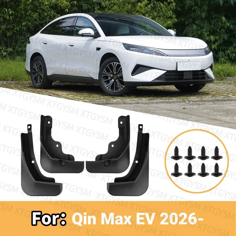 4Pcs Mud Flaps For BYD Qin MAX EV DM-i 2026 Front Rear Splash Guards Mudguards Custom  RWD Fender Protector Car Accessories