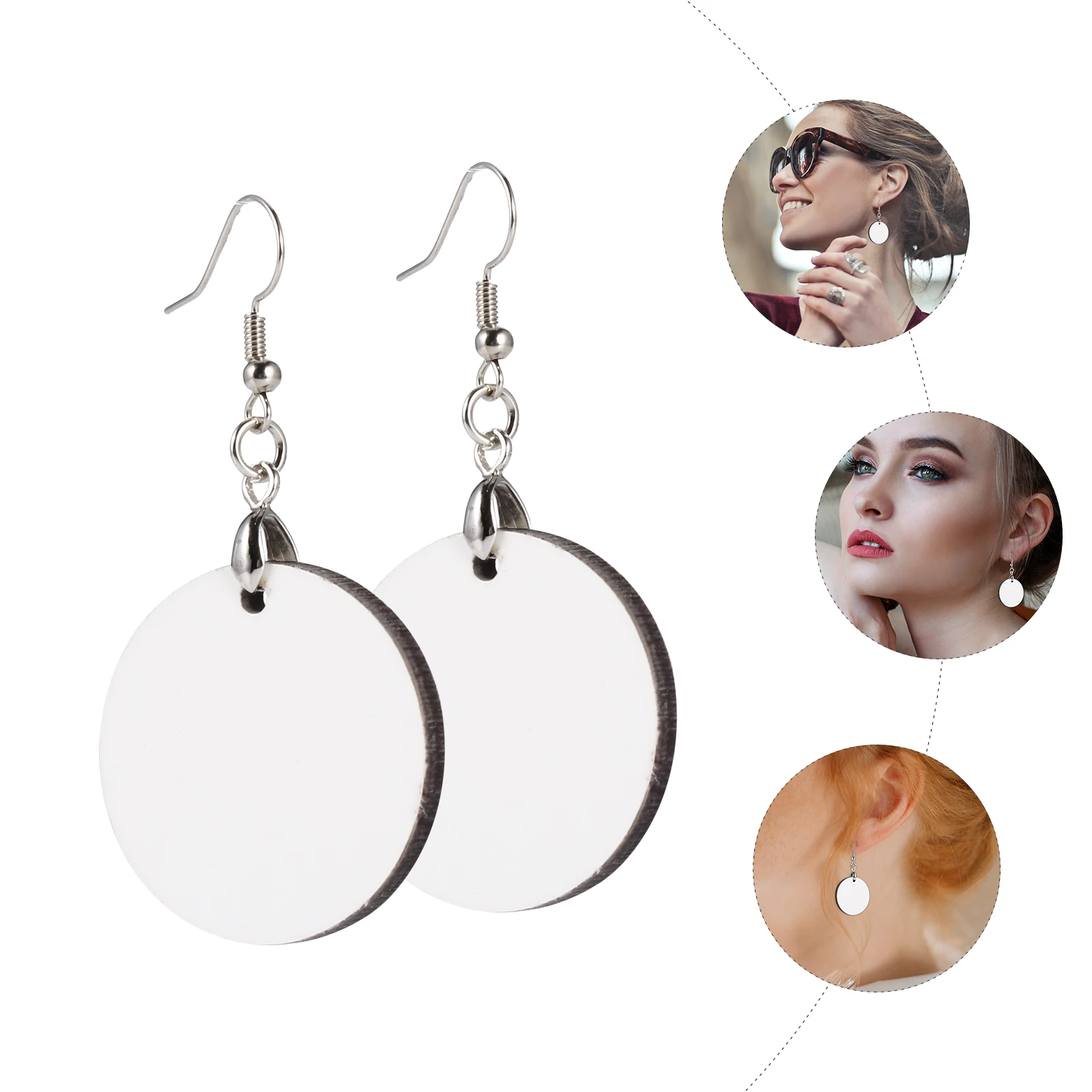 10Pairs الأقراط المستديرة قلادة سحر DIY DIY صنع المجوهرات المعلقات خفيفة الوزن مريحة اليدوية سحر الأذن #1