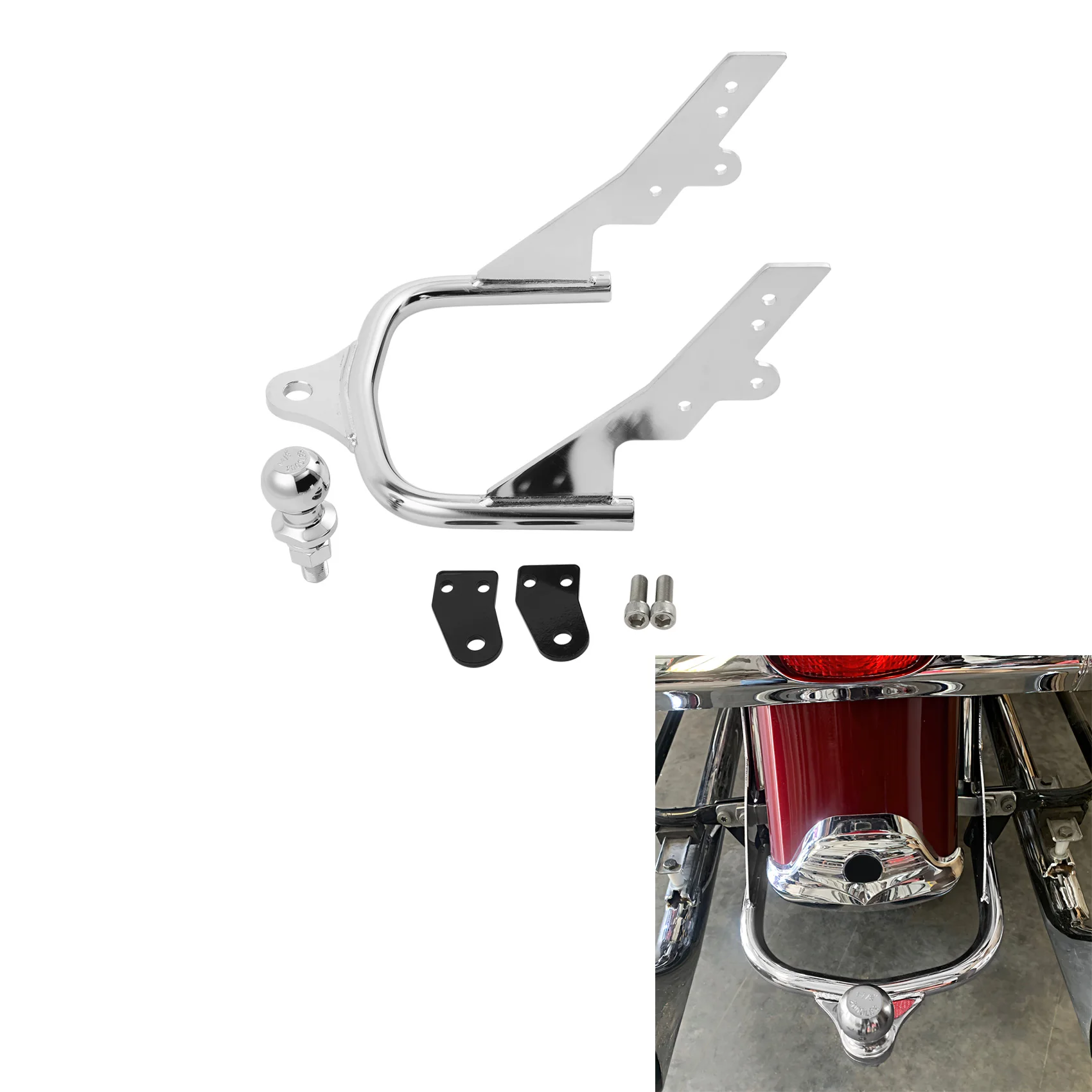 

Motorcycle Chrome Trailer Hitch W/ Ball Fit For Harley Touring Electra Street Tour Glide Road King FLHT FLHR FLTR