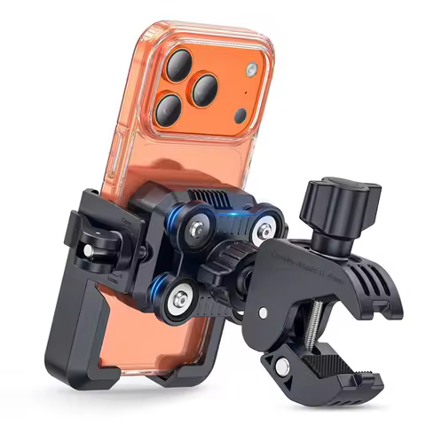 Anti-Vibration Motorcycle Phone Mount Camera Friendly Anti-Shake Bicycle Handlebar Holder with Secure Lock Universal E-Bike Scoo